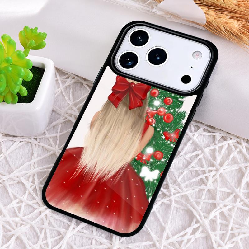 Christmas Girls Tree Gift Phone Case for iPhone 17 Air 16 15 11 12 14 13 Pro Max Shockproof Cover