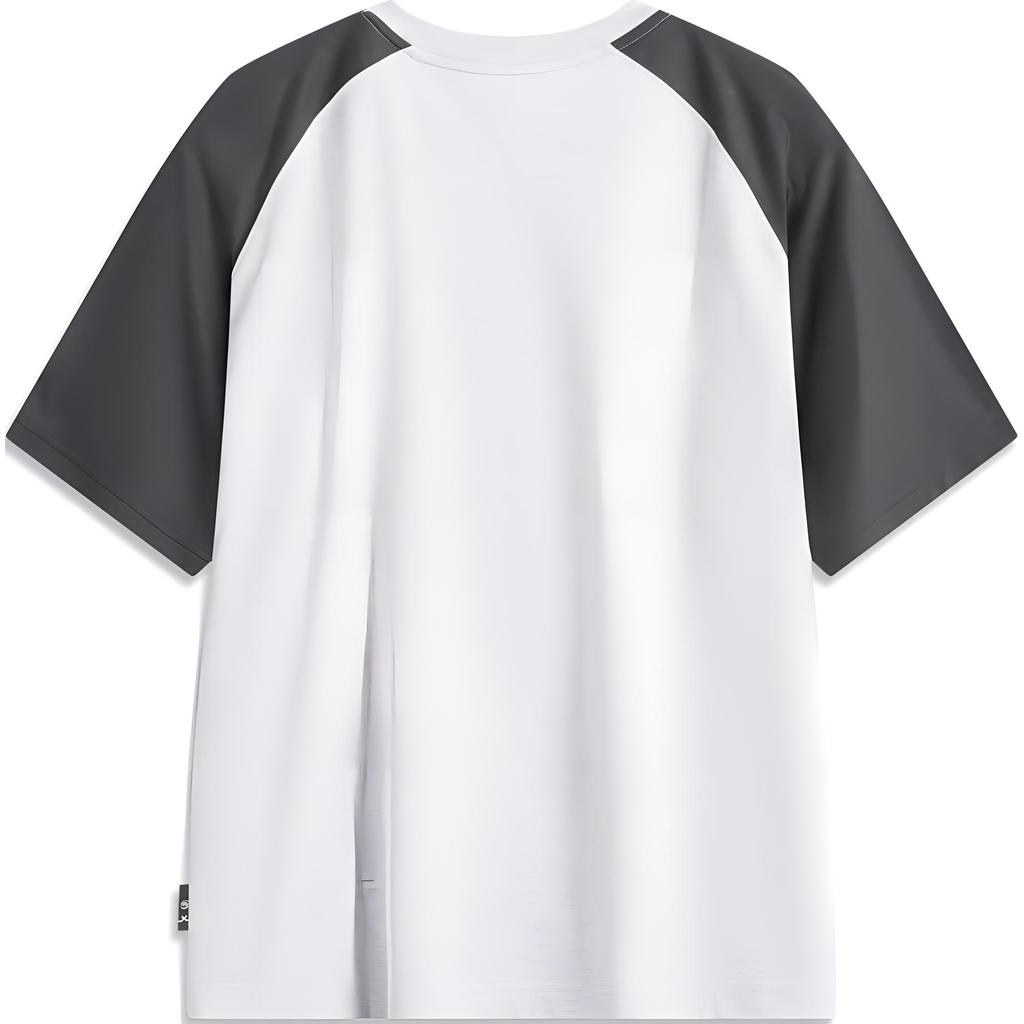 Li Ning Fanti Wu 1 Spliced Letter Round Neck Comfortable Breathable Loose Short Sleeve T-Shirt Men Tops AHSU425-4