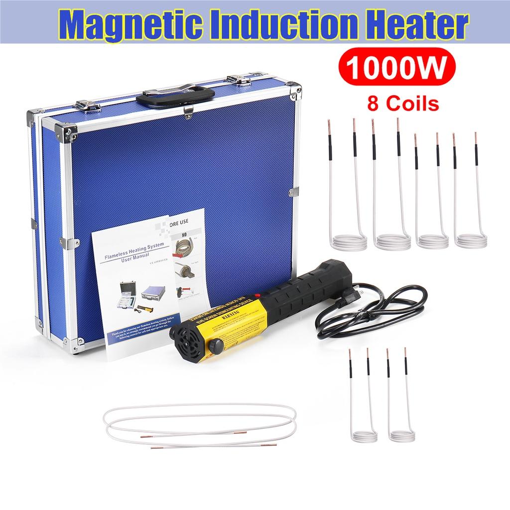 1000W 2 Wires Bolt Remover Car Repair Tool Mini Induction Heater with 6 Coils Tool Kits Flameless Magnetic Induction Heater