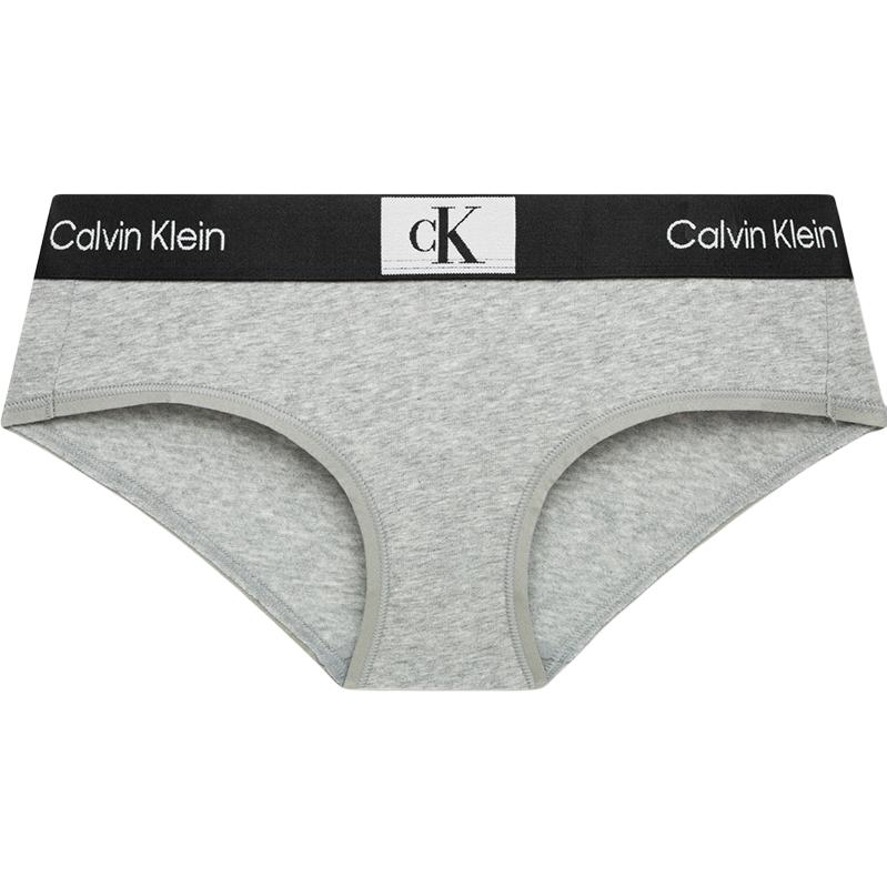 Calvin Klein CK96 Series Small Square Jacquard Cotton Anti-Cling Half Coverage Underwear Women underwear Coconut-Gray QF7295ADP7A