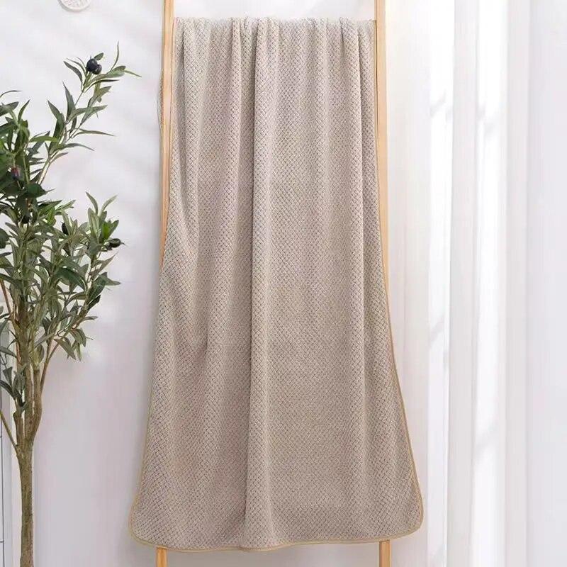 

Банное полотенце из чистого хлопка для салона красоты, натуральное супер экологически чистое впитывающее банное полотенце, утолщенное большое банное полотенце, полотенце для мытья лица 70*140cm хаки