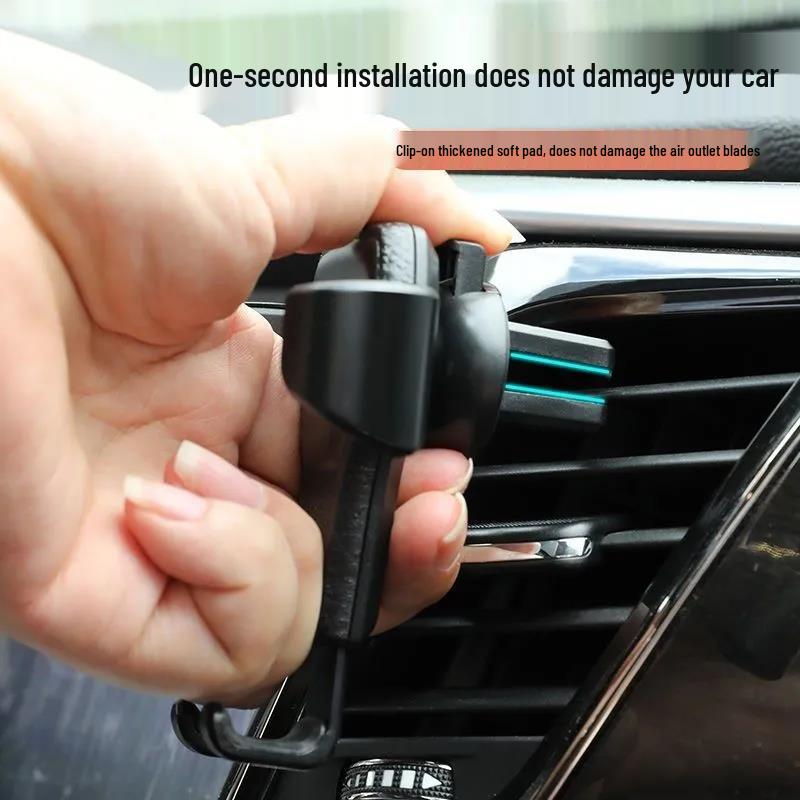 New Gravity Metal Car Phone Holder: Multifunctional Air Vent Mount with Buckle Support
