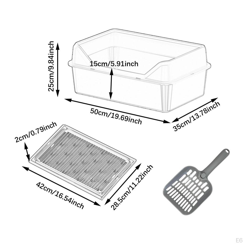 Cat Litter Box In Stainless Steel with Cover, Semi Enclosed Design for Home