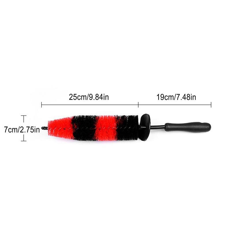 Car Wheel Brush Soft Bristle Tire Steel Ring Detail Cleaning Brush Tyre Alloy Soft Bristle Cleaner Car Washing Supplies Tool