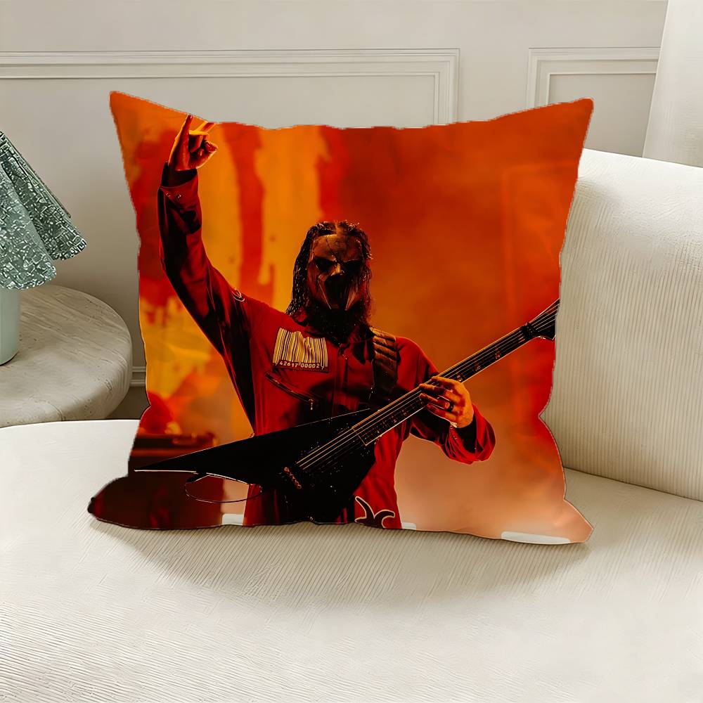 S-slipknot Polyester Printed Pillow Cover Square 30 35 40 45 50 55 cm Soft for Sofa Bed Car Home Decor
