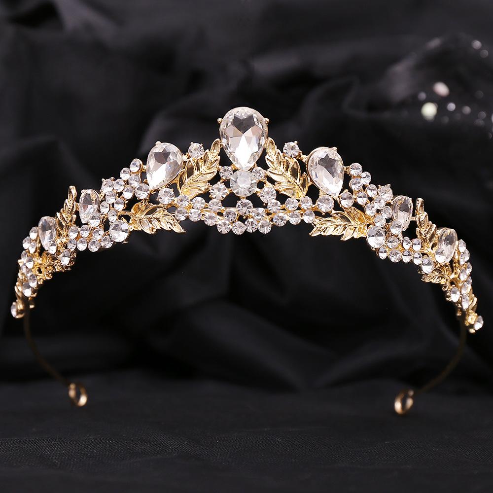 DIEZI 8 Colors Korean Elegant Crystal Tiara Crown Women Girls Party Bridal Bride Rhinestone Crown Wedding Hair Accessories