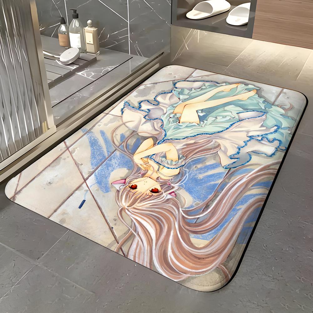 Animation C-Chobits Floor Mat Soft Flannel Entrance Door Mat Non Slip Absorbent Bathroom Bedroom Floor Rug