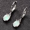 Huitan Simple Style Women Drop Earrings with Elegant Imitation Opal Copper Color Party Accessories for Lady Trendy Chic Zircon