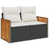 Garden Sofa Set with Cushions 12 pcs Black and Cream