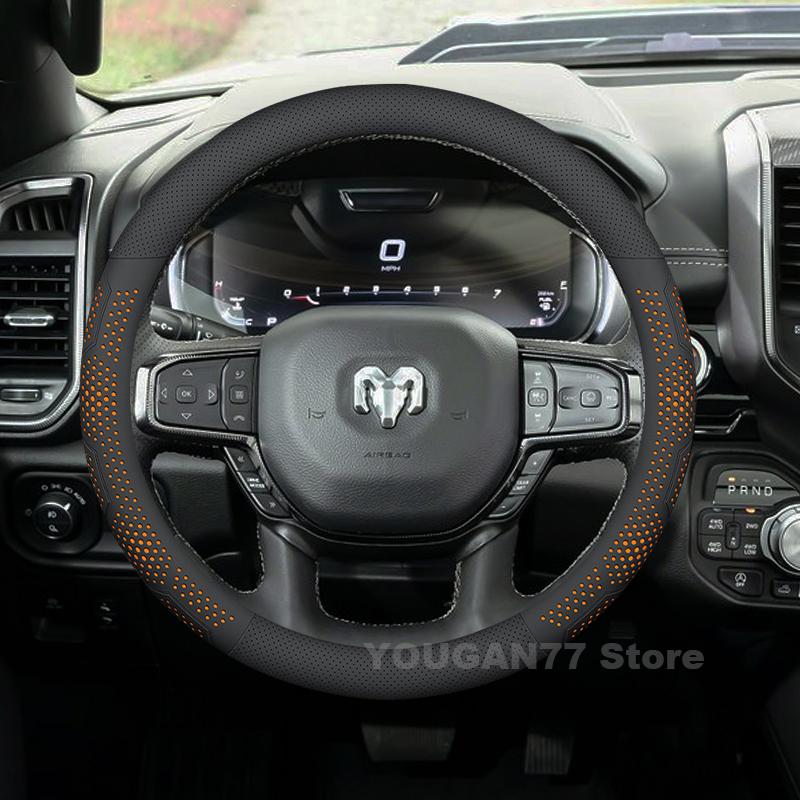 Leather Car Steering Wheel Cover For New RAM 1500 RH0 2025 2500 700 Covers For Covers Auto Interior RAM TRX Accessories 2025