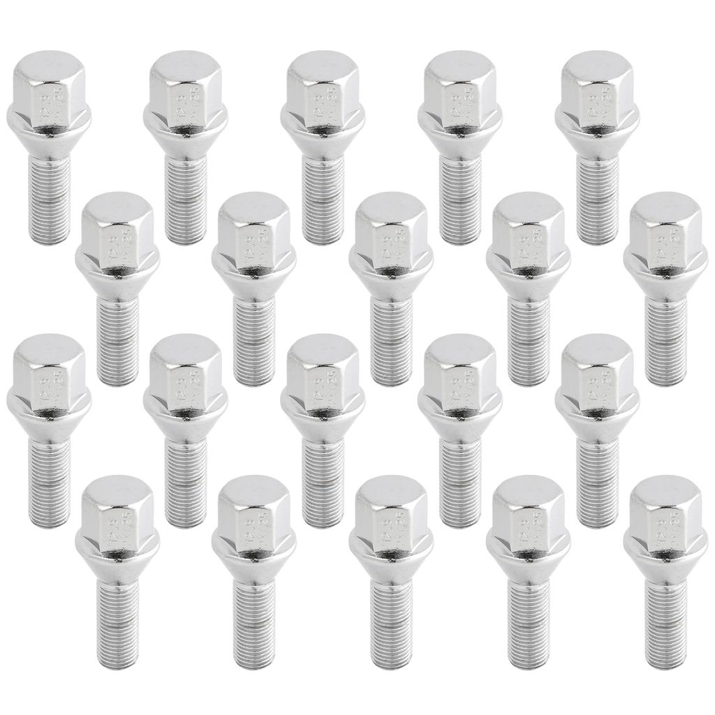 20x For Chrysler 200 2015-2017 Jeep Cherokee Renegade 2014-2022 Dodge Dart 2012-2016 M12x1.25mm Wheel Lug Bolts Nuts 28mm Silver