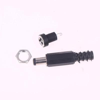 5 Paare DC12V 5,5 x 2,1 mm Kunststoff Stecker DC Strombuchse Buchse Schraubmutter Panelmontage Verbinder