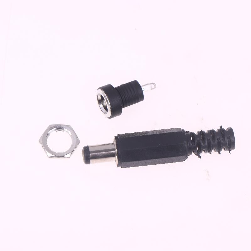 

5Pairs Dc12V 5.5 X 2.1Mm Plastic Male Plugs Dc Power Socket Female Jack Screw Nut Panel Mount Connector