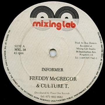 

12inch Record FREDDIE MCGREGOR & CULTURE T - Informer MXL38 Mixing Lab UK Reggae, Ska & Dub Used