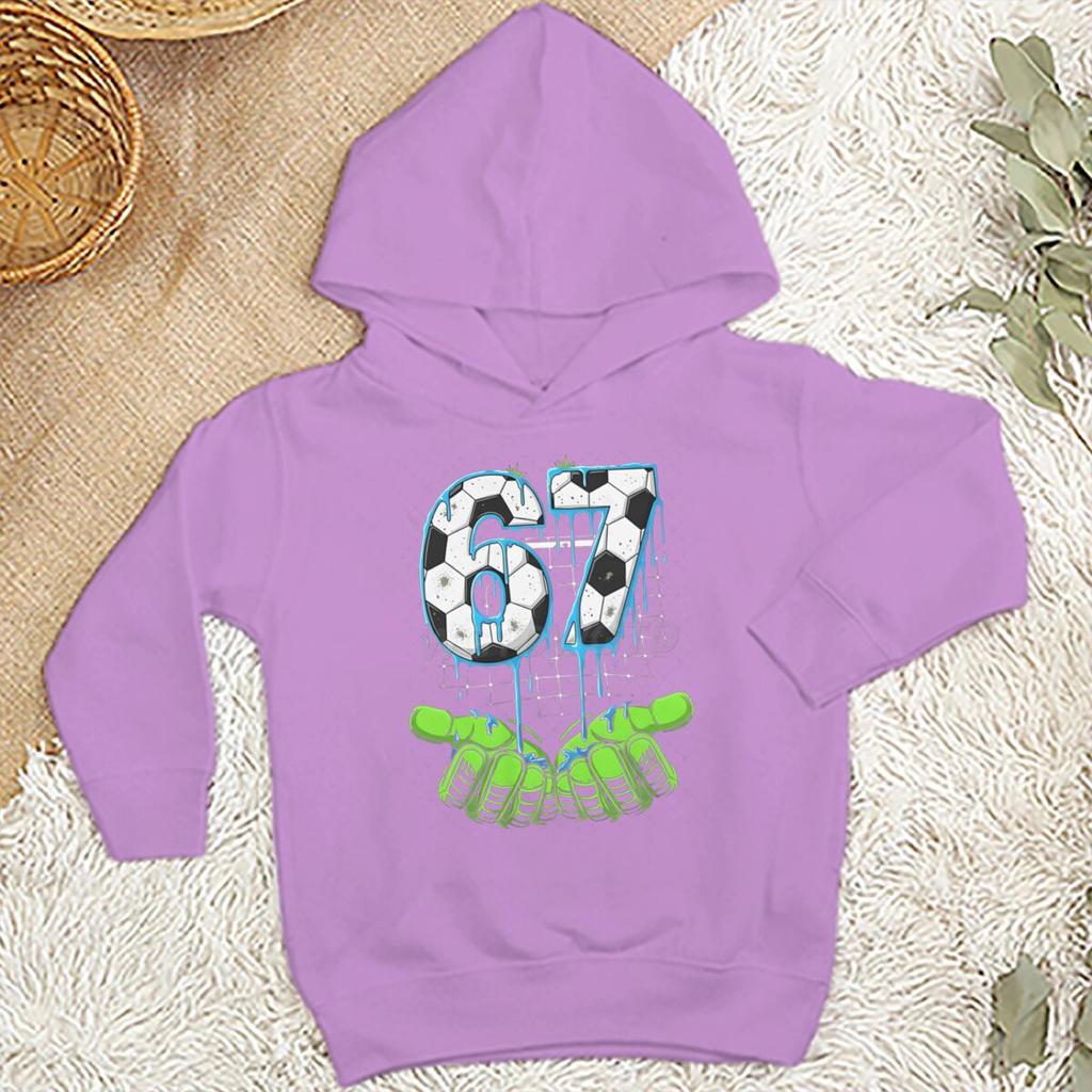 Kids Clothes Funny 6 7 Memes Football Hooded Shirt Six Seven Football Printed Trendy Funny Hoodies