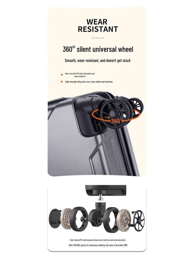 Women's Lightweight 20" & 24" Silent Universal Wheel Suitcase with Combination Lock