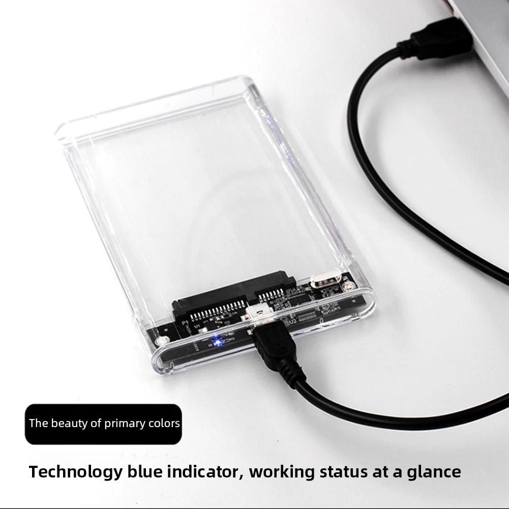 2.5 Inch Hard Drive Enclosure Transparent HDD SSD Enclosure USB 2.0 USB 3.0 Mobile Hard Drive Case USB3.1 Type C for MacBook PC
