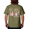 Men's Short Sleeve V-Neck Scrub Top with Pocket - Labor Day Fun Print - Uniform Tunic