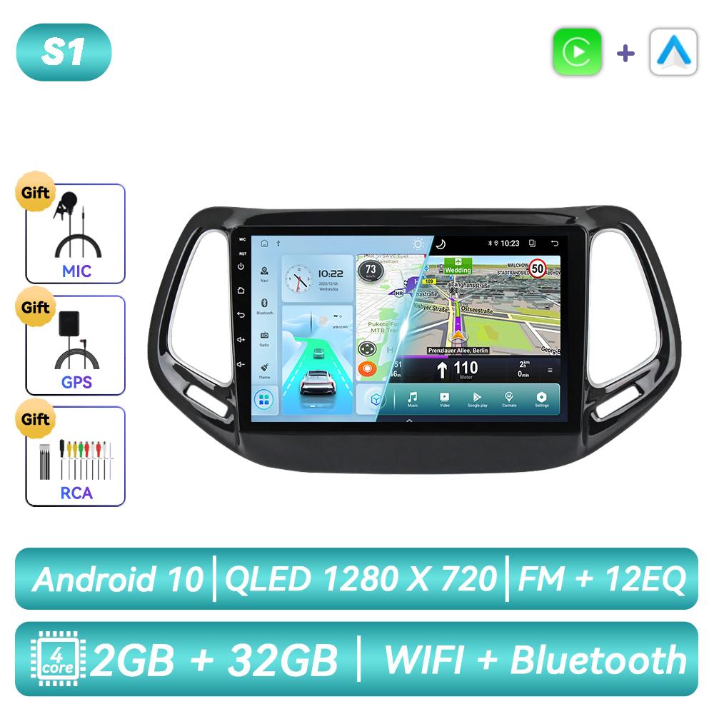 For Jeep Compass MP 2017 - 2020 Android Car Radio Multimedia Video Player Navigation GPS Carplay Touch Screen Auto Stereo Intelligent Systems