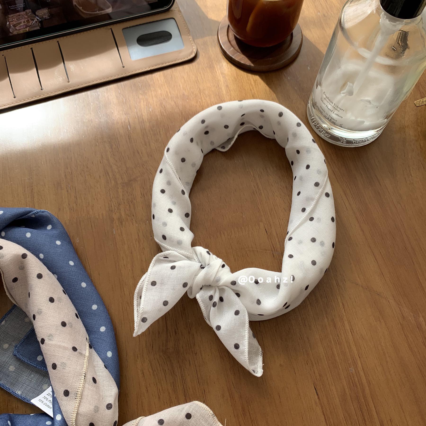 

Шелковый и хлопковый шарф в горошек Мэрилин Монро - Женская весенне-летняя повязка для волос и аксессуар