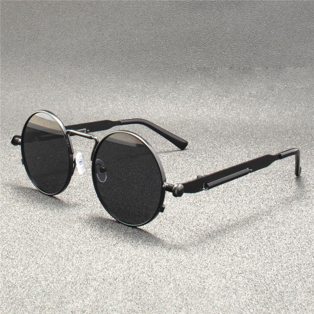 Vintage Punk Style Sunglasses Men Retro Round Metal Frame Women Sun Glasses Fashion Eyewear  Mujer