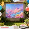 2D Plane 1 Piece of 2D Plane Dreamy Soft-colored Cloud Photography Background Fabric Made of Polyester Material
