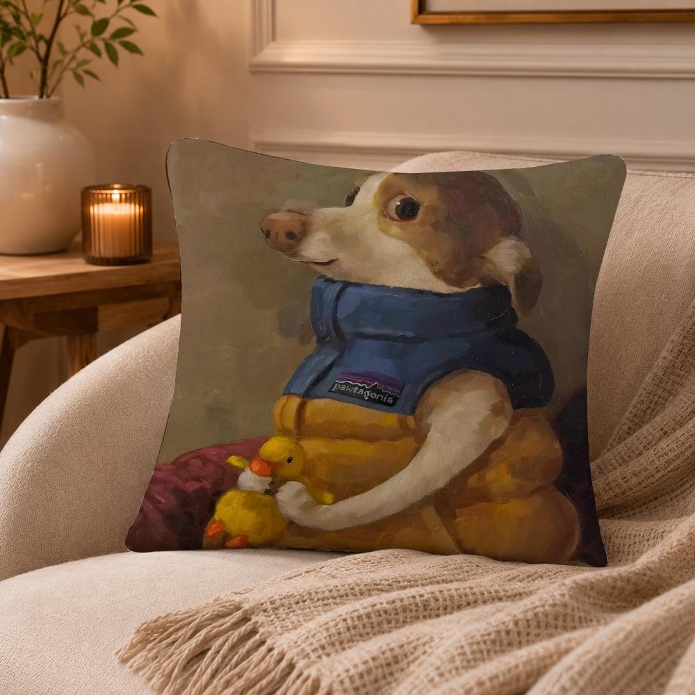 Funny Anime Alison FriendS Pet Dog Cat Print Cushion Cover Anti-dustmite Pillowcase Invisible zipper silky short plush Sofa