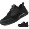 New shoes men's shoes fly-woven mesh sneakers black lace-up light and breathable men's shoes