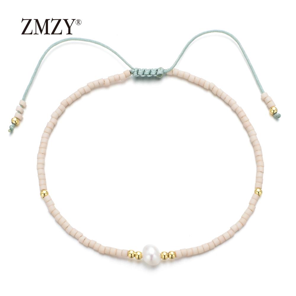 ZMZY Natural Pearl MIYUKI Bracelet Charm Handmade Beaded Glass Seed Beads Bracelets For Women Boho Adjustable Rope Lady Jewellry