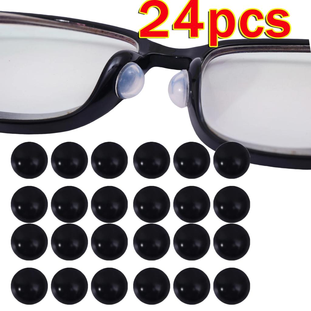 24pcs New Silicone Glasses Nose Pads Anti-Slip Soft Nose Pads Self Adhesive Eyeglasses Nose Holder Stickers Eyewear Accessories