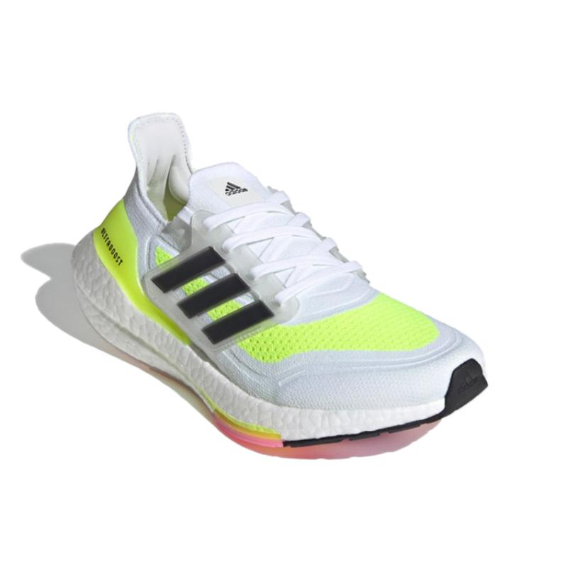 Adidas Ultra Boost 21 White Solar Green Women's Sneakers FY0401
