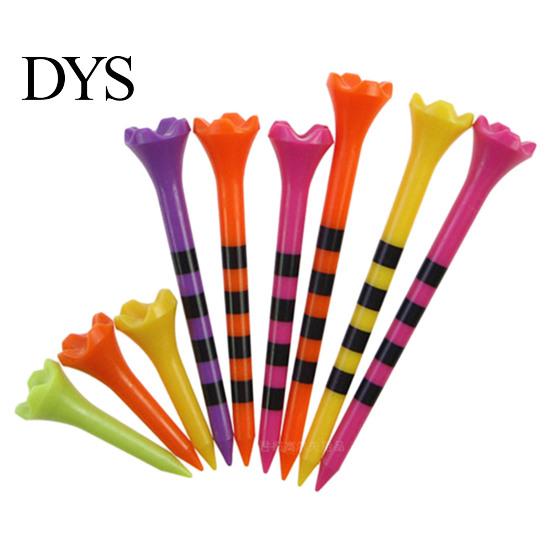 Verstellbarer Tee 10 Stück 38/70/82MM Golf Gestreift Spitze Scharf Kunststoff Ballhalter Trainingshilfe Spike Set Zubehör Golfer Geschenke Robust