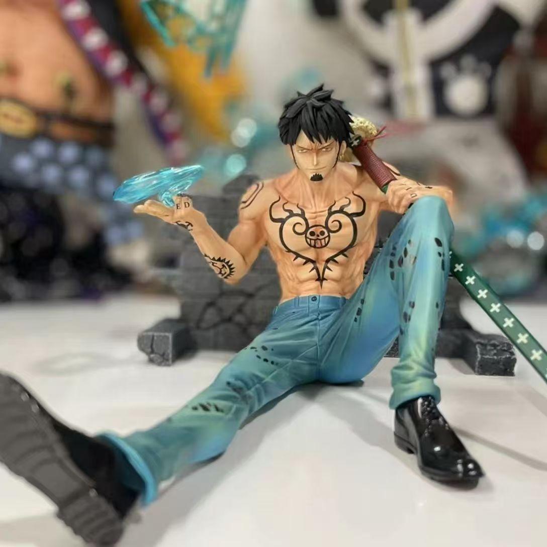 

Anime One Piece Model Sitting Posture Trafalgar D. Water Law Statue Desk Model Scene Peripheral Toy Children Birthday Gift