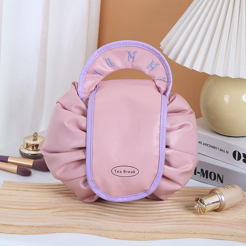 Lazy Person's Large Capacity Travel Makeup Bag - Portable Drawstring Organizer for Cosmetics & Toiletries