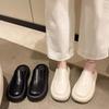 Damskie oryginalne skórzane grube podeszwy kapcie damskie Retro szpilki muły drewniaki platformy buty matka sandały Zapatos De Mujer