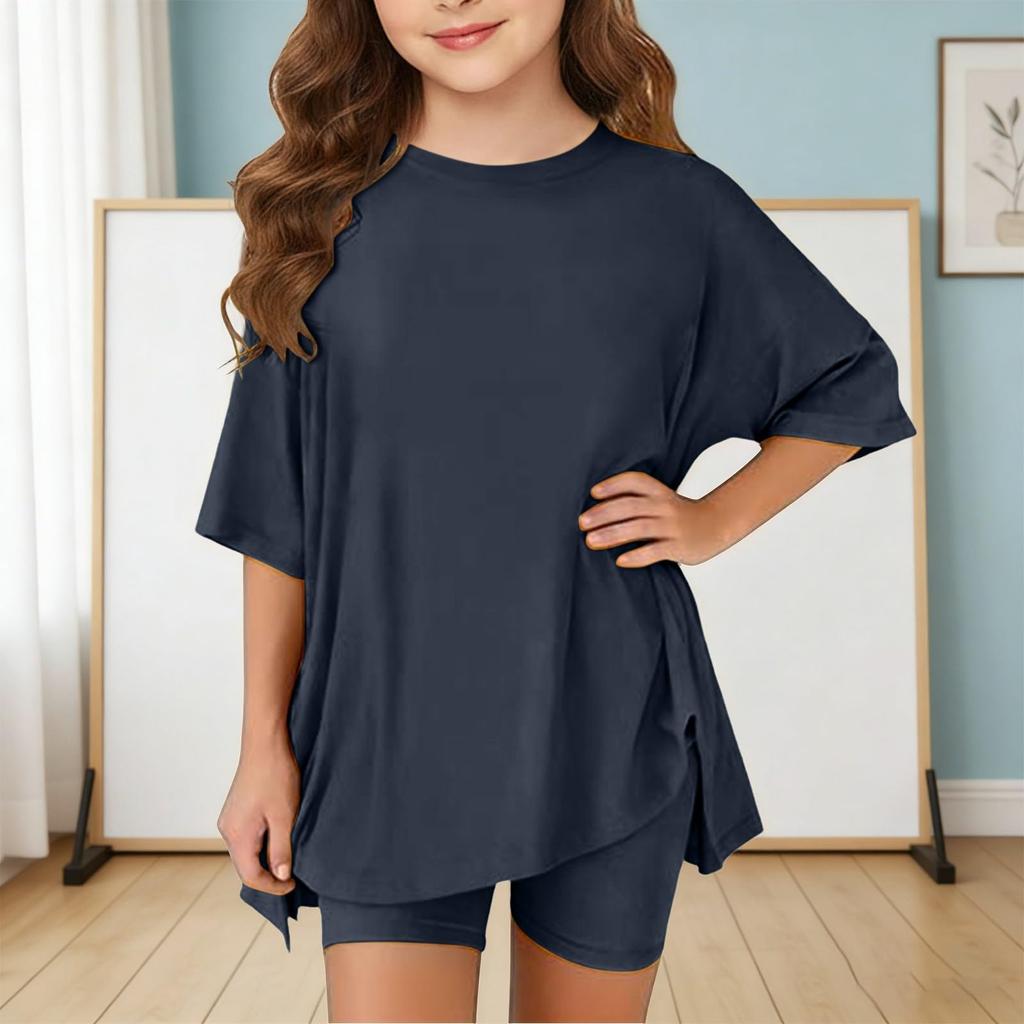 Sommeroutfits für Mädchen, 2-teilige Sets aus Hemden und Shorts, Frühlingsoutfits, Sportshorts-Sets für Teenager-Mädchen