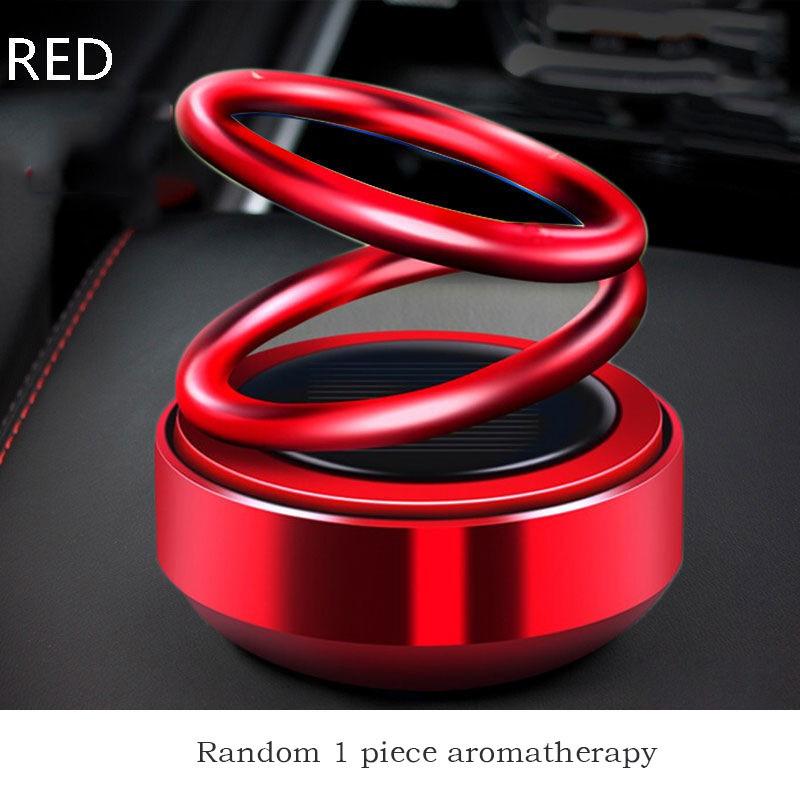 Car Perfume Ornaments Solar-Powered Double-Ring Suspended Rotating Fragrance High-End Car Interior Decoration Supplies