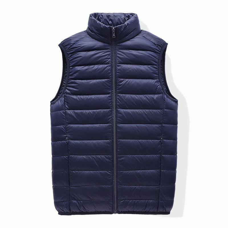 Gilet casual da uomo autunnale, giacca leggera senza maniche, con cerniera intera, gilet outerwear, gilet imbottito da esterno con tasche