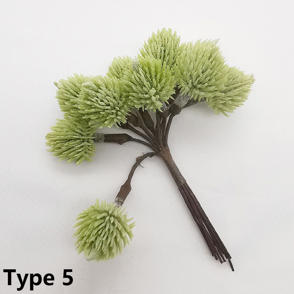 6PCS/Bundle DIY Xmas Ornament Home Decor Pine Artificial Flowers Simulation Plants Faux Grass