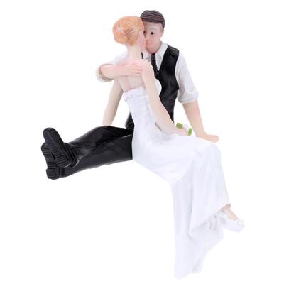 Nova alta qualidade romântica noiva e noivo decoração de bolo de casamento