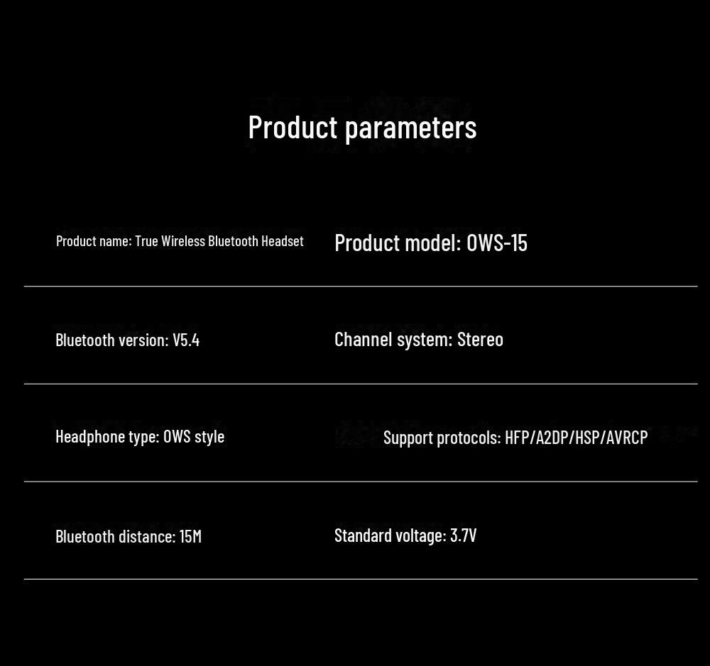 OWS15 Open-Ear Bluetooth Bone Conduction Headset