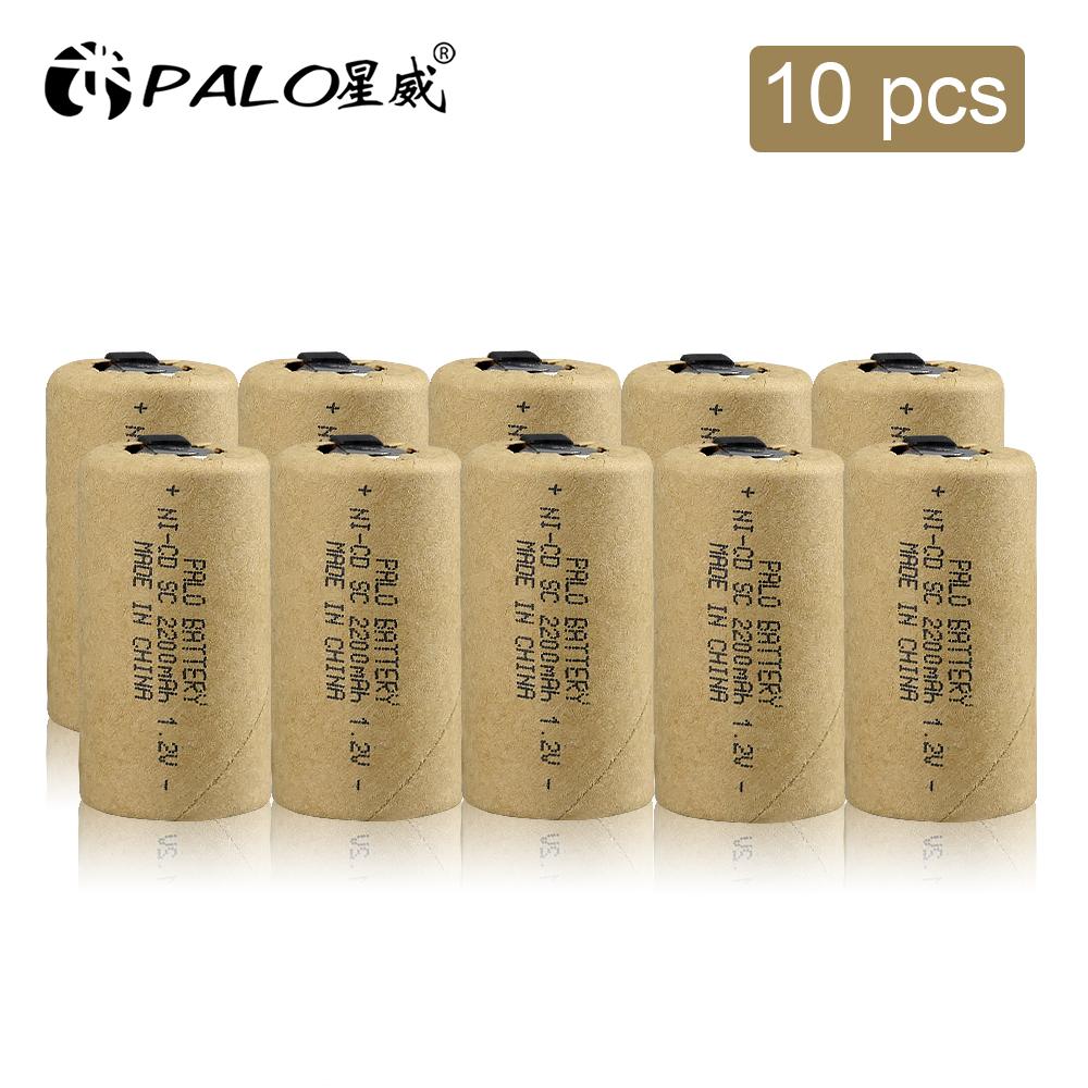 PALO 1.2V SC Battery 2200mAh Sub C NiCd Rechargeable Battery with Tab Power Tool NiCd SUBC Batteries Electric Drill Screwdriver