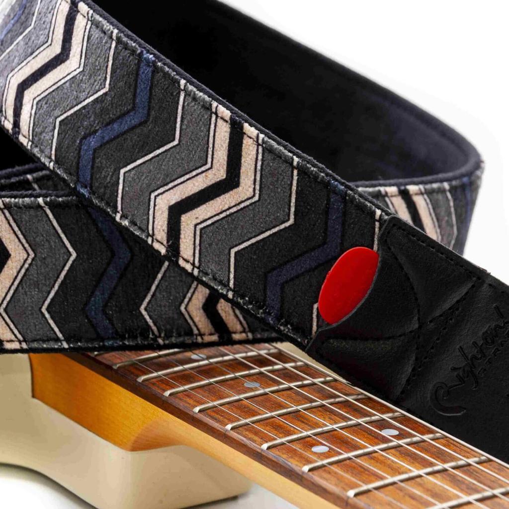 Straps 5cm ZIGGY BLACK RightOn! Guitar/Bass Strap, Wide, 80-145cm,