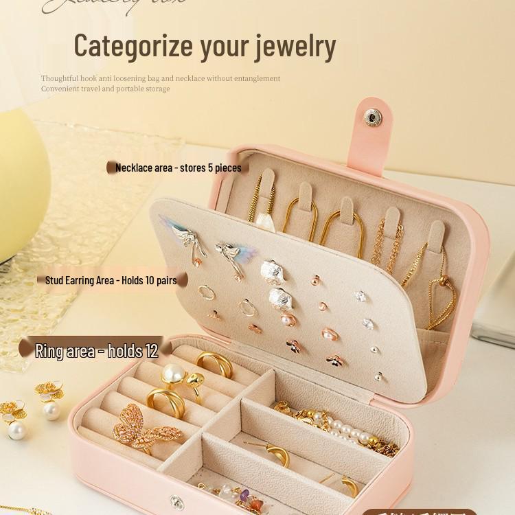 Mini Cutie Portabilă pentru Bijuterii pentru Inele, Cercei și Coliere