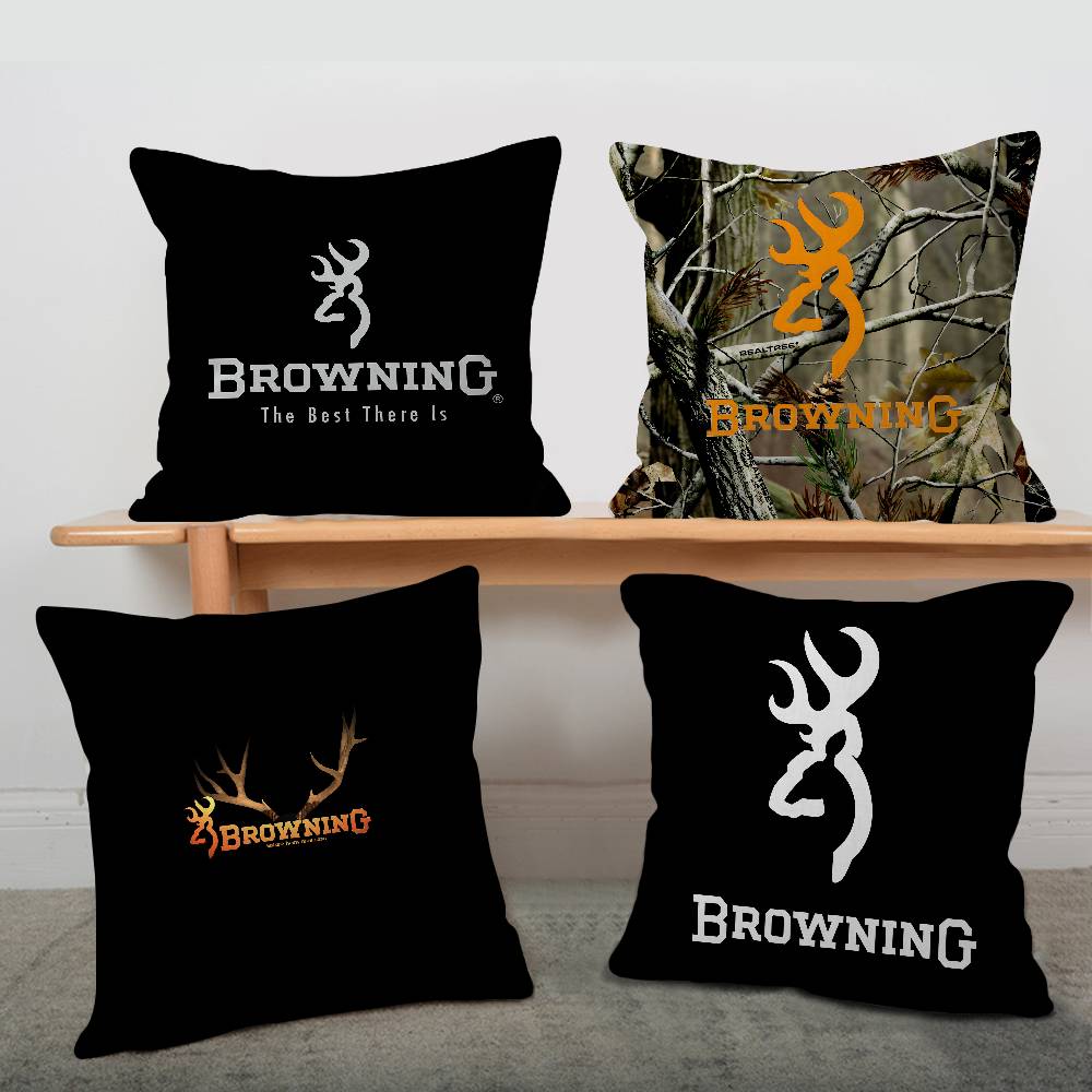 B-Brownings Logo Pillow Gift Home Office Decoration Bedroom Sofa Car Cushion Cover Case 45x45