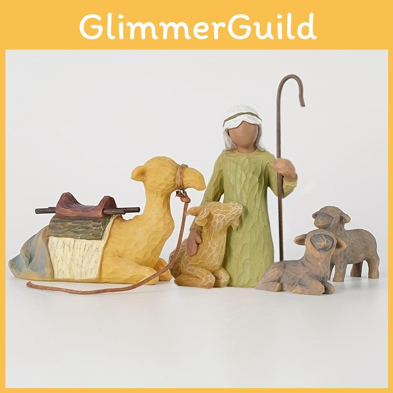 Willow Tree Hand Painted Sculpted Figures Shepherd Stable Animals Ornaments Toy