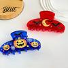 Dark Style Hair Accessory Claw for Women Halloween Themed Clip with Pumpkins Bats Multi-hair Bundle Skeletons Prints Transparent Acrylic Shark Claw,
