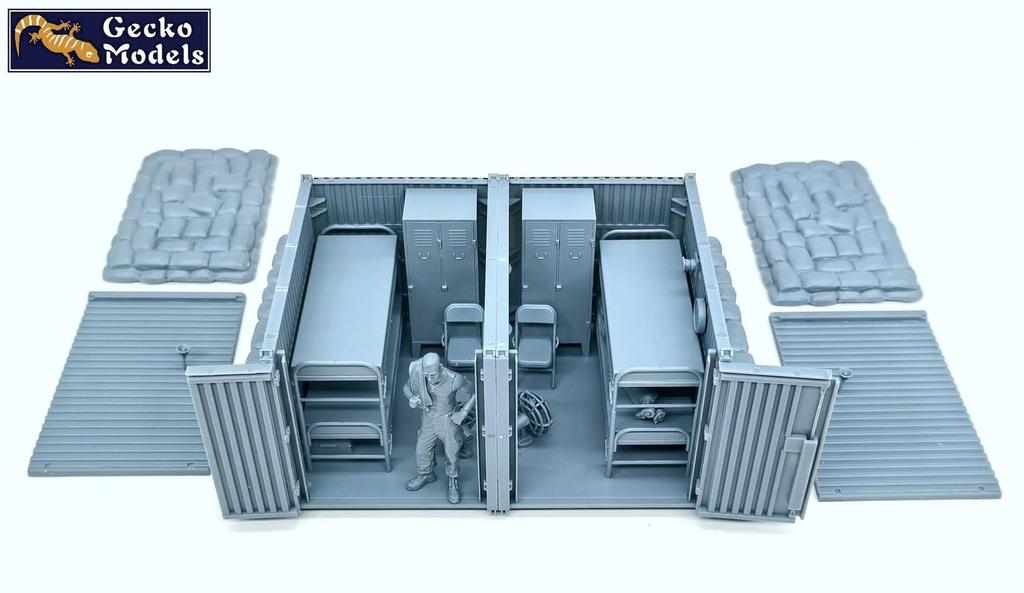 Gecko Model Scale US Military Base Container Barracks Vietnam Plastic Model Kit GEC35GM0116 1/35 (Scenery)