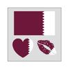 Decal Sticker Set with Argentina Flag Heart Shape and Lip Print Design for Laptops Bottles Suitcases Notebooks and More