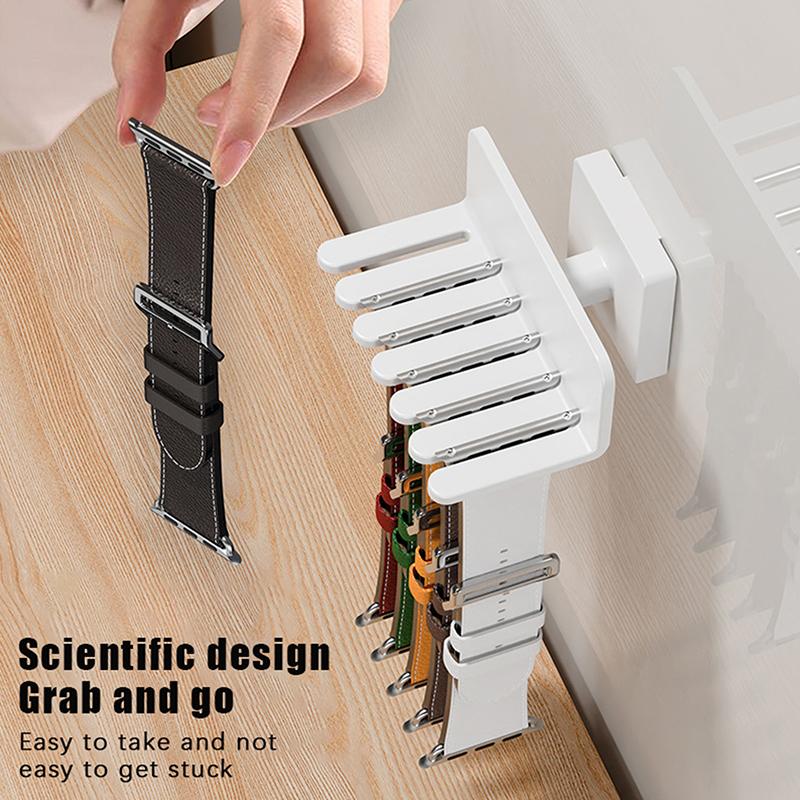 No Drilling Watch Band Storage Rack Wall Mounted Plastic Watchband Storage Shelf Space-Saving Watchband Organizer Holder